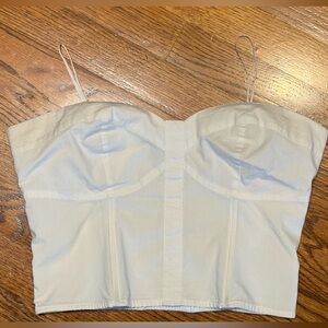 Express White Bustier Crop Top with Spaghetti Straps New Size Small
